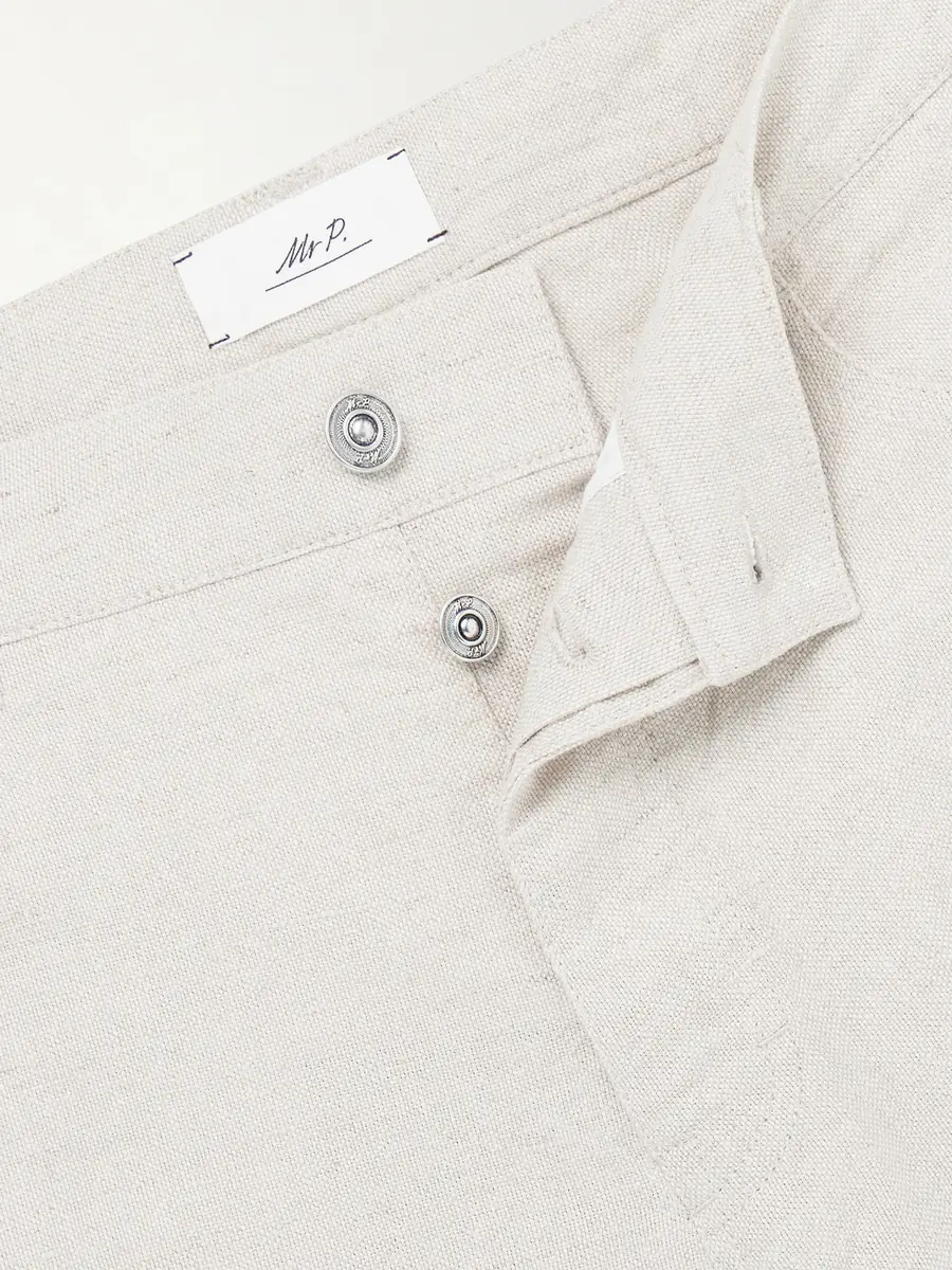 MR P. Edward Straight-Leg Linen and Cotton-Blend Trousers - Men | Thumbnail 6