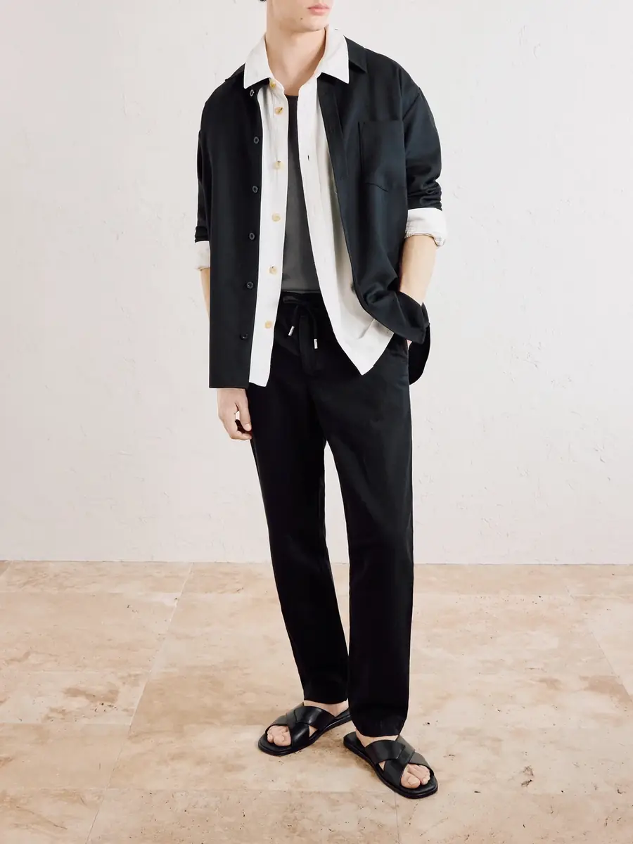 MR P. Straight-Leg Cotton and Linen-Blend Twill Drawstring Trousers - Men | Thumbnail 2 MR P. Straight-Leg Cotton and Linen-Blend Twill Drawstring Trousers - Men | Thumbnail 2