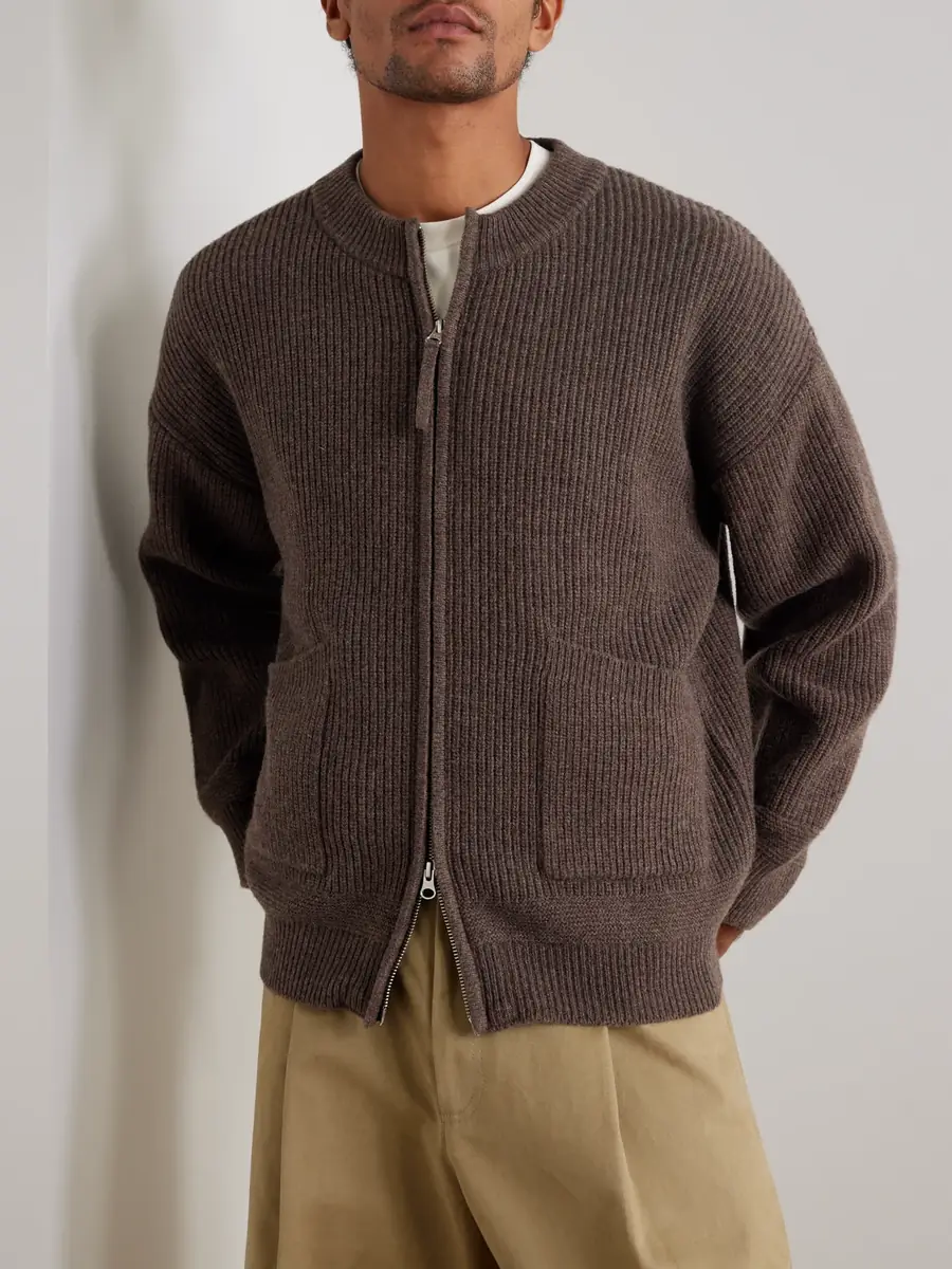 FrizmWORKS Deck Ribbed Wool-Blend Zip-Up Cardigan - Men | Thumbnail 3 FrizmWORKS Deck Ribbed Wool-Blend Zip-Up Cardigan - Men | Thumbnail 3
