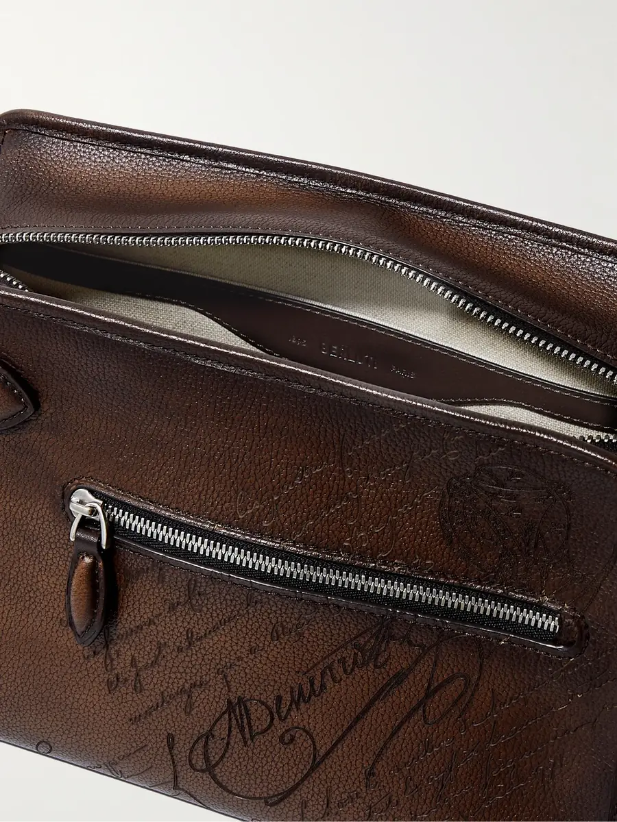 Berluti Morning Debossed Full-Grain Venezia Leather Wash Bag - Men | Thumbnail 4