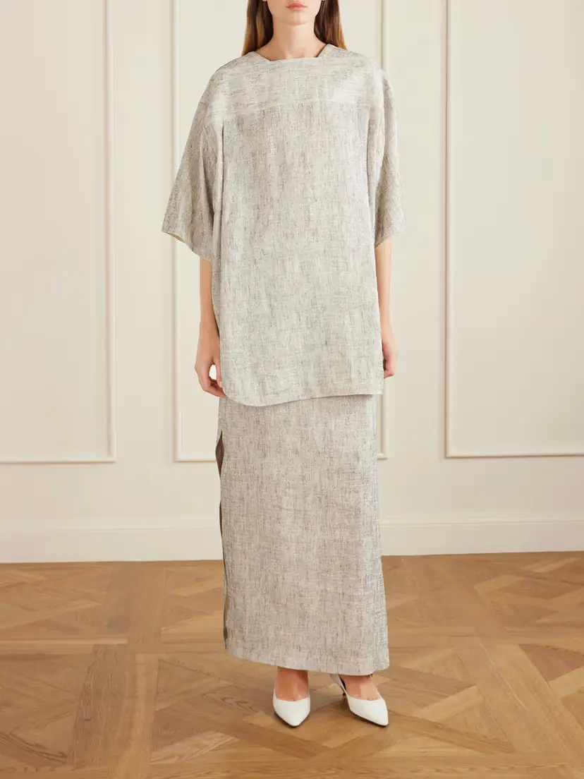 The Row Blum Linen And Silk-blend Gauze Midi Skirt | Thumbnail 2 The Row Blum Linen And Silk-blend Gauze Midi Skirt | Thumbnail 2