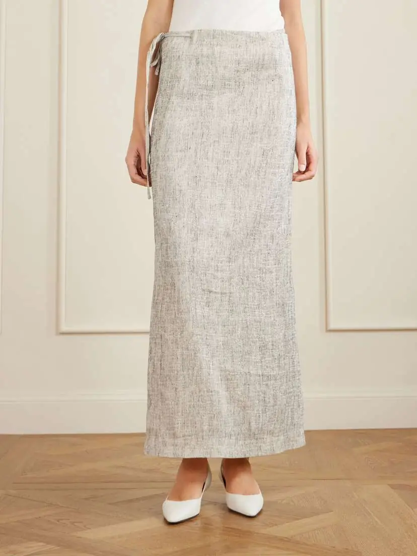The Row Blum Linen And Silk-blend Gauze Midi Skirt | Thumbnail 3 The Row Blum Linen And Silk-blend Gauze Midi Skirt | Thumbnail 3