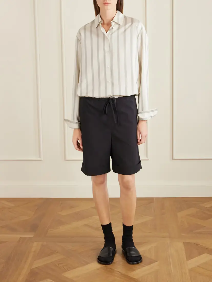 The Row Sisilia Oversized Pinstriped Silk-twill Shirt | Thumbnail 2