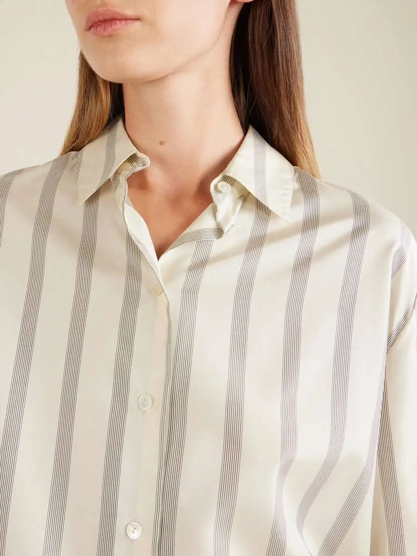 The Row Sisilia Oversized Pinstriped Silk-twill Shirt | Thumbnail 5