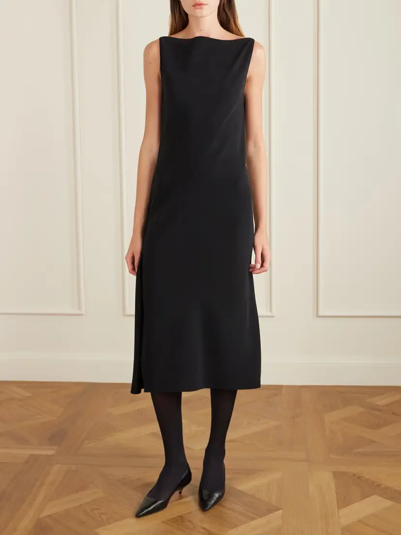 The Row Ender Crepe Midi Dress | Thumbnail 2 The Row Ender Crepe Midi Dress | Thumbnail 2