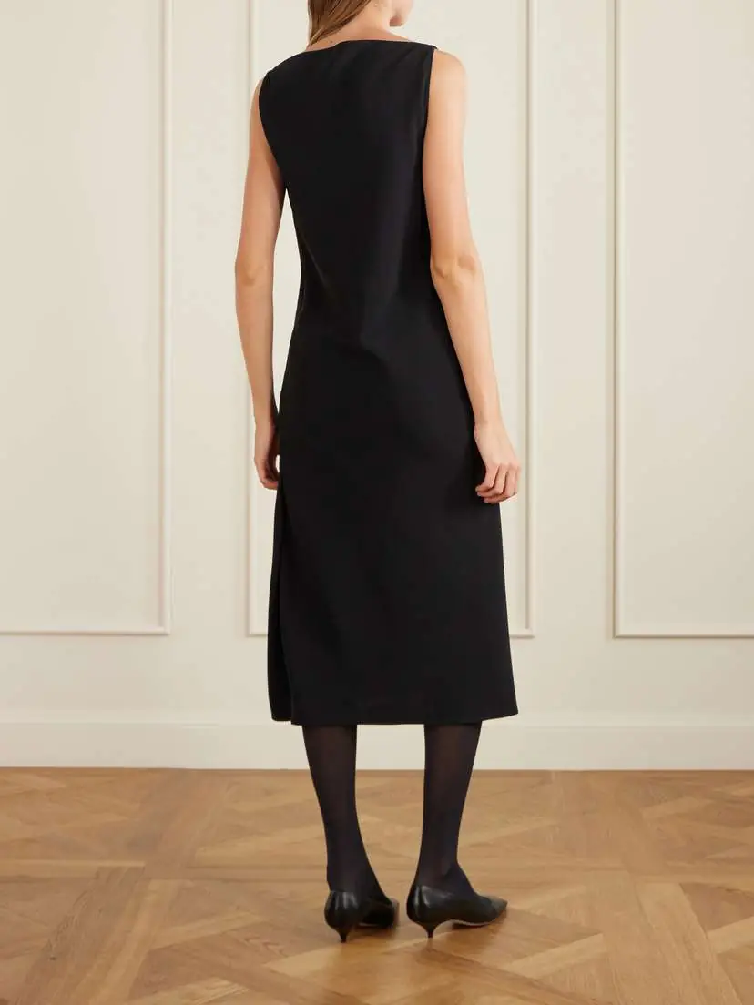 The Row Ender Crepe Midi Dress | Thumbnail 3 The Row Ender Crepe Midi Dress | Thumbnail 3