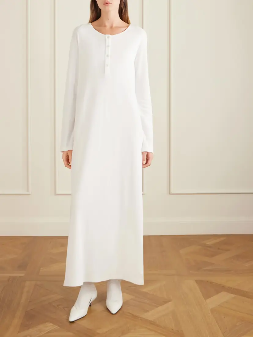 The Row Latoya Cotton Midi Dress | Thumbnail 3