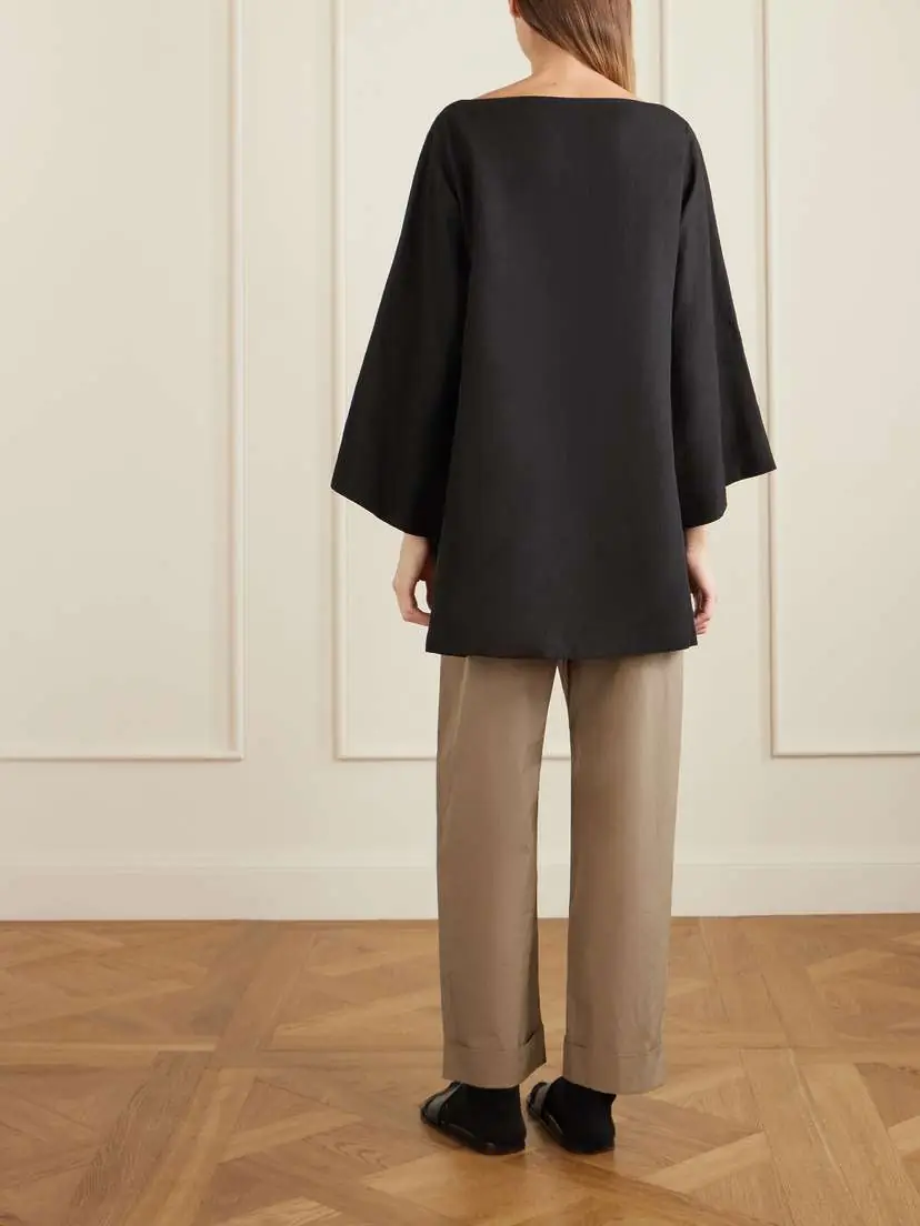The Row Junia Oversized Linen Blouse | Thumbnail 3