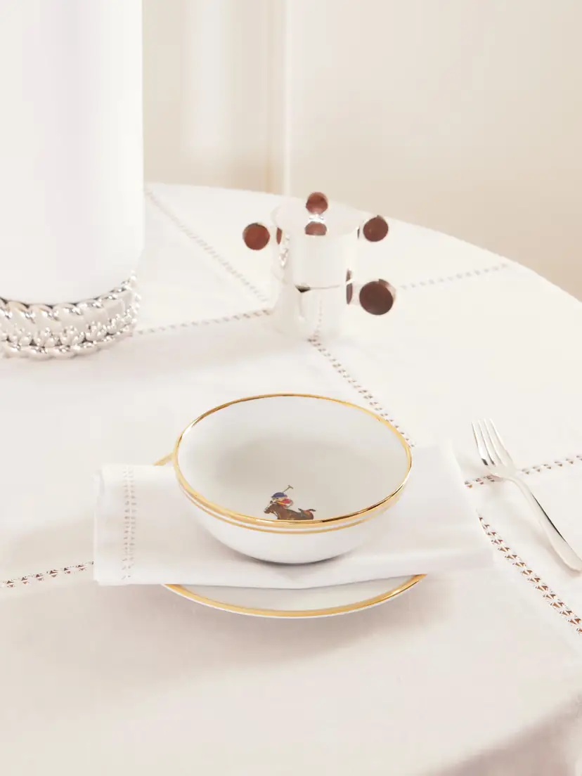 Ralph Lauren Home Lunar Set Of Four Gold-plated Porcelain Bowls And Dessert Plates - Multi | Thumbnail 2 Ralph Lauren Home Lunar Set Of Four Gold-plated Porcelain Bowls And Dessert Plates - Multi | Thumbnail 2