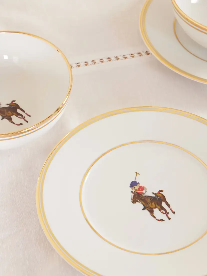 Ralph Lauren Home Lunar Set Of Four Gold-plated Porcelain Bowls And Dessert Plates - Multi | Thumbnail 3 Ralph Lauren Home Lunar Set Of Four Gold-plated Porcelain Bowls And Dessert Plates - Multi | Thumbnail 3