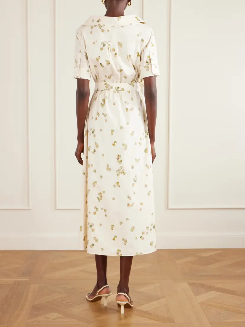 Altuzarra Lydia Belted Printed Cotton-blend Poplin Midi Dress | Thumbnail 3