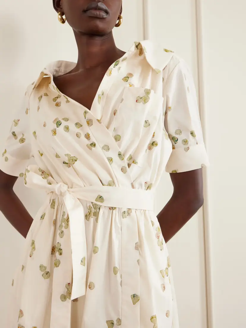 Altuzarra Lydia Belted Printed Cotton-blend Poplin Midi Dress | Thumbnail 4