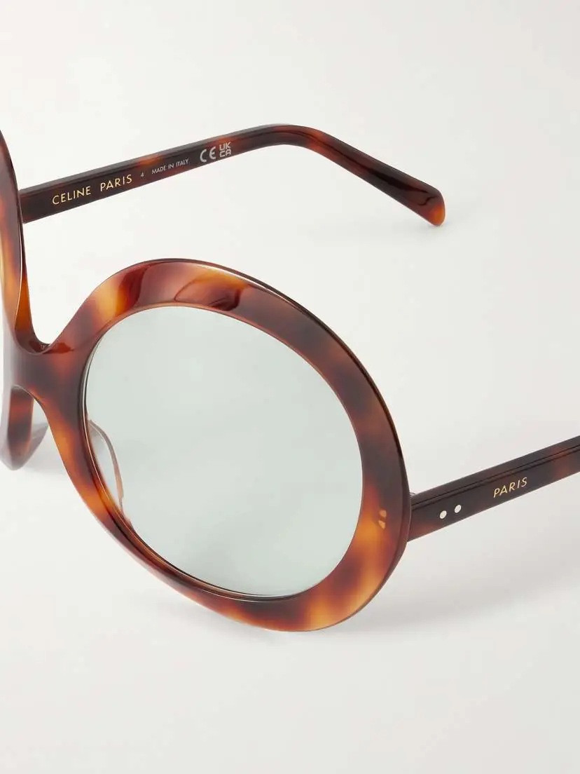 CELINE Eyewear Round-frame Tortoiseshell Acetate Sunglasses | Thumbnail 4 CELINE Eyewear Round-frame Tortoiseshell Acetate Sunglasses | Thumbnail 4