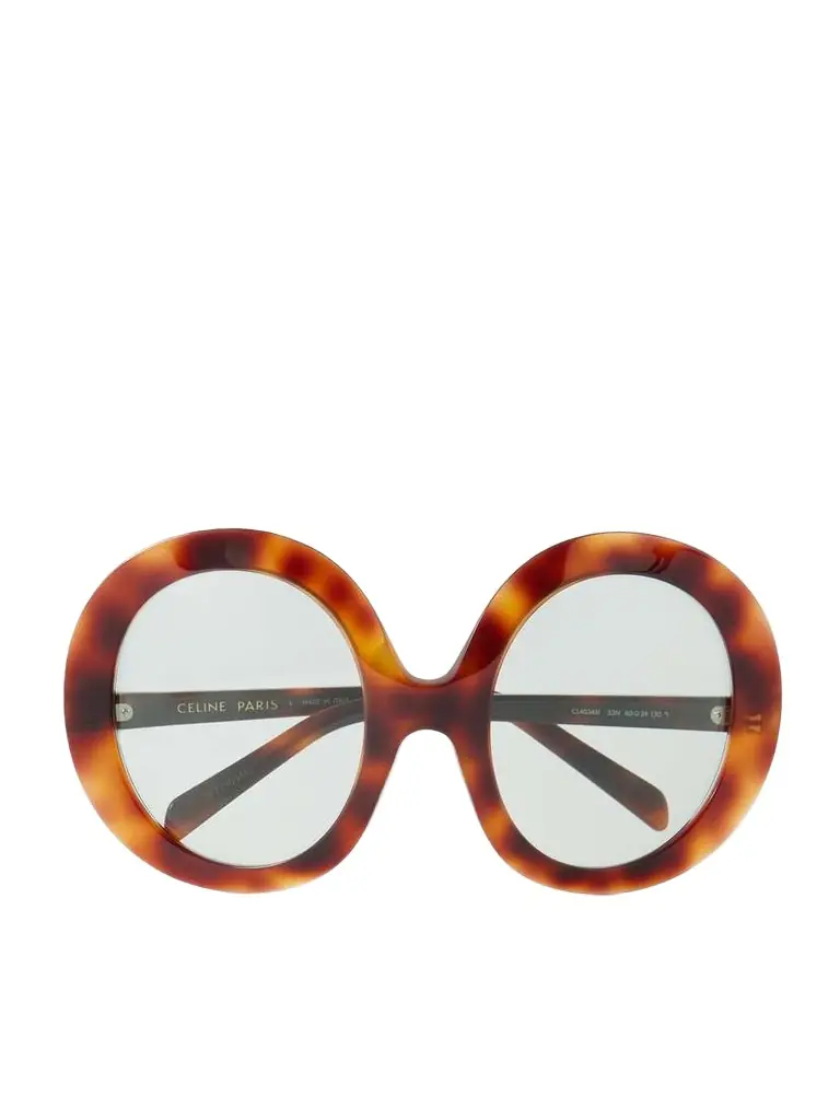 CELINE Eyewear Round-frame Tortoiseshell Acetate Sunglasses