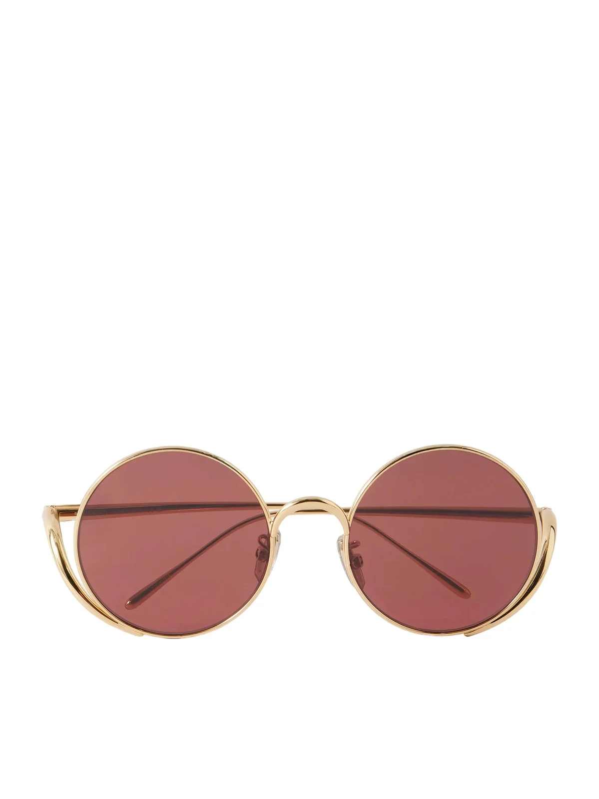 Round-frame Gold-tone Sunglasses