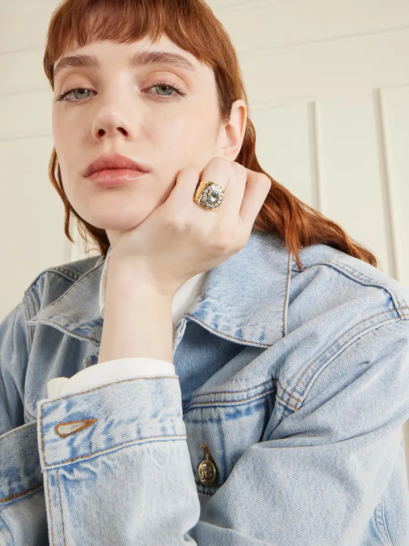 Marlo Laz Alix Cigar 14-karat Gold, Aquamarine And Diamond Ring - Blue | Thumbnail 2 Marlo Laz Alix Cigar 14-karat Gold, Aquamarine And Diamond Ring - Blue | Thumbnail 2