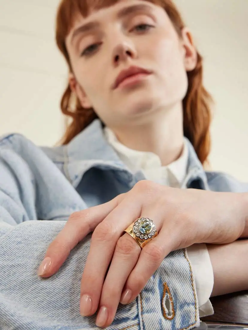 Marlo Laz Alix Cigar 14-karat Gold, Aquamarine And Diamond Ring - Blue | Thumbnail 5 Marlo Laz Alix Cigar 14-karat Gold, Aquamarine And Diamond Ring - Blue | Thumbnail 5