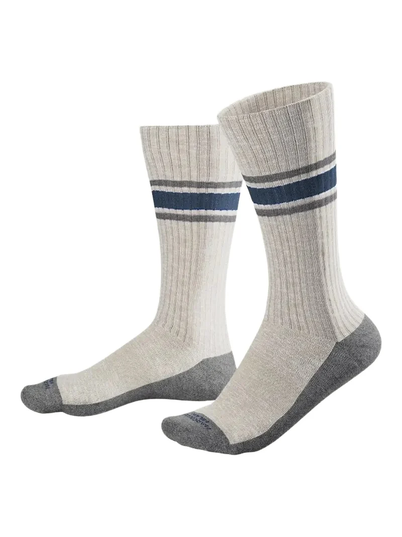 Marcoliani Men's College Stripe Cotton Blend Crew Socks