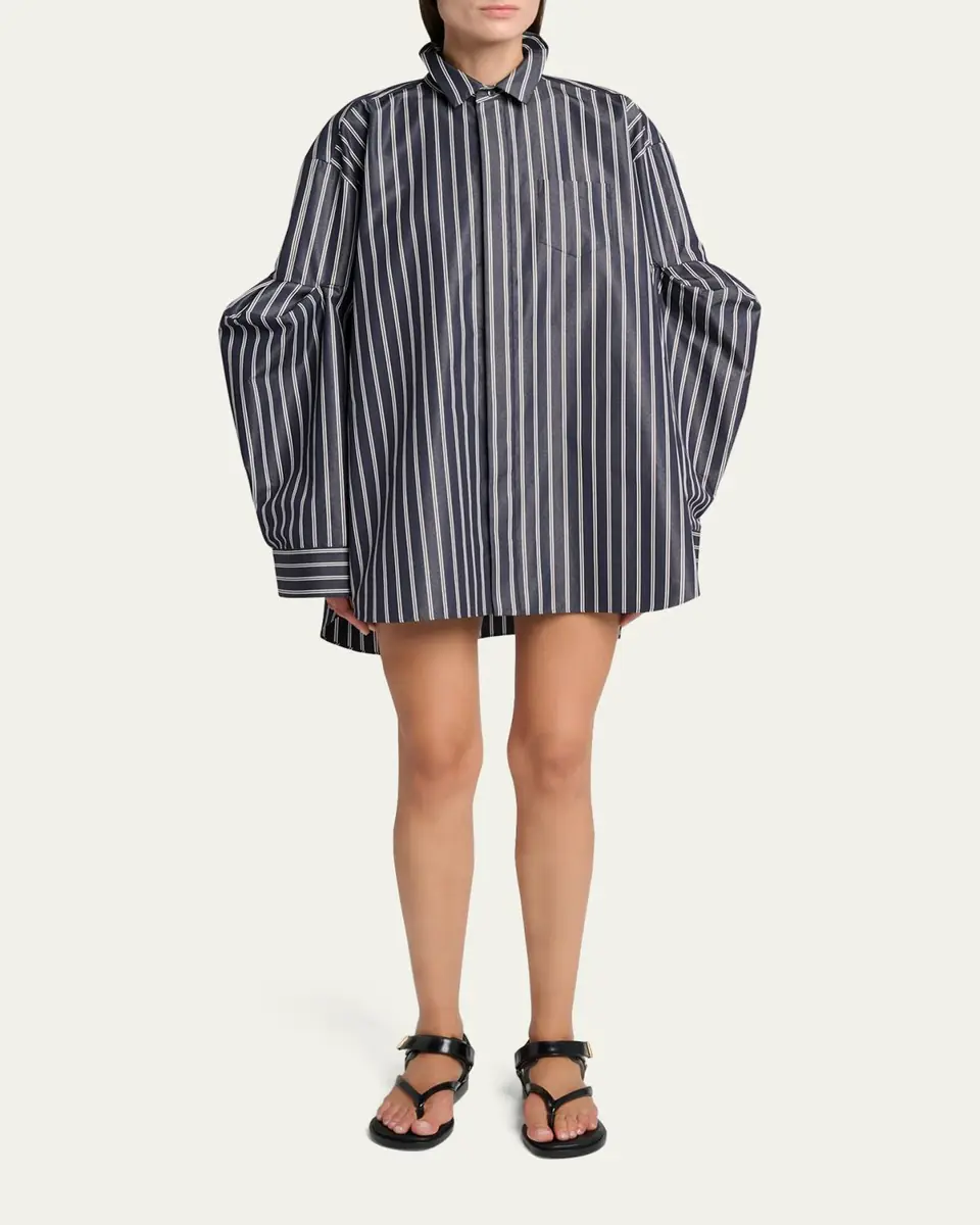 sacai Striped Poplin Oversized Button-Down Shirt | Thumbnail 2 sacai Striped Poplin Oversized Button-Down Shirt | Thumbnail 2