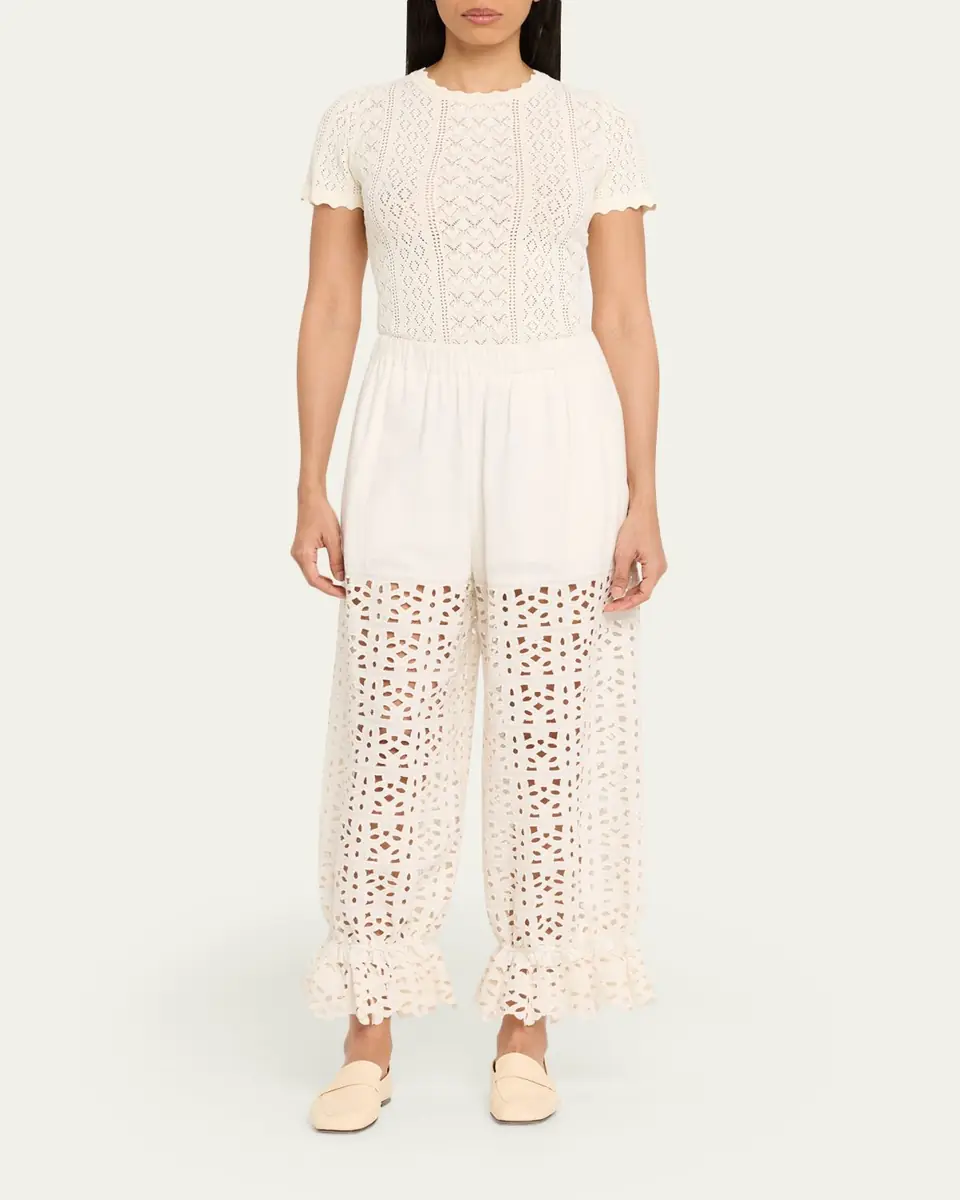 Sea Leila Eyelet Embroidered Pants | Thumbnail 2 Sea Leila Eyelet Embroidered Pants | Thumbnail 2