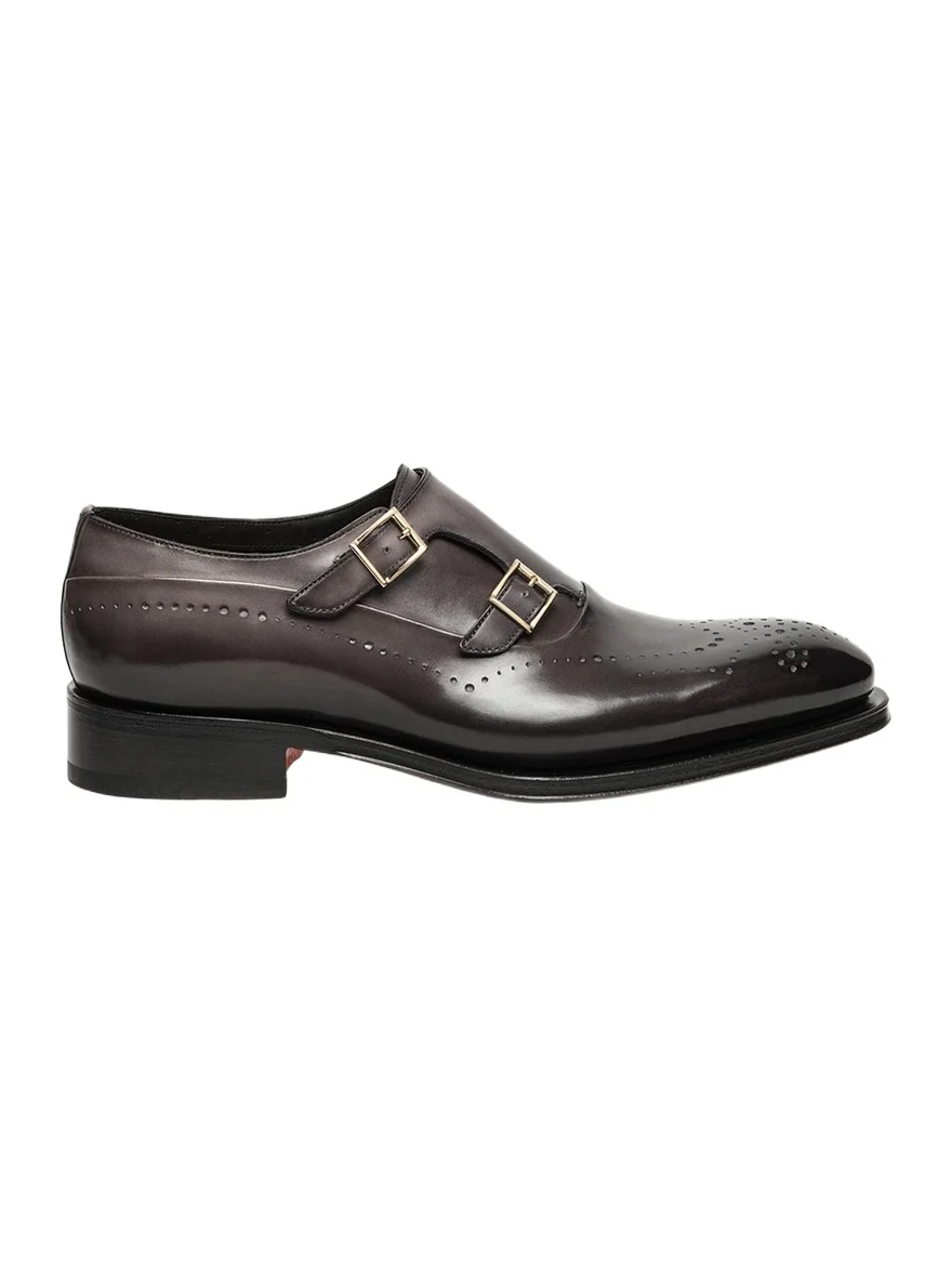 Men's Kaj Brogue Leather Double-Monk Strap Loafers Men's Kaj Brogue Leather Double-Monk Strap Loafers
