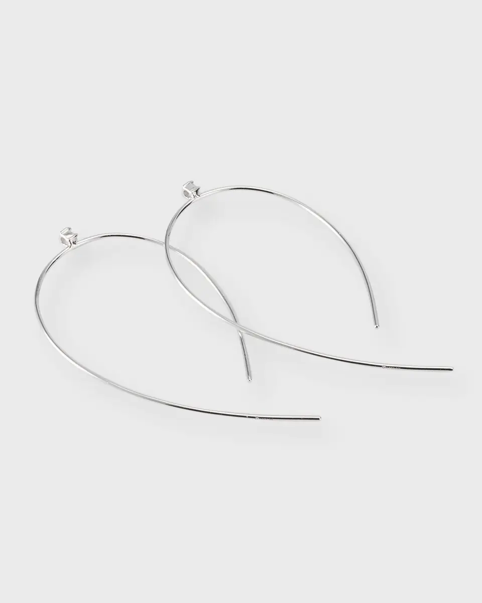 LANA 14K Gold Mini Wire Hooked On Hoop Earrings with Diamonds, 38mm | Thumbnail 4 LANA 14K Gold Mini Wire Hooked On Hoop Earrings with Diamonds, 38mm | Thumbnail 4