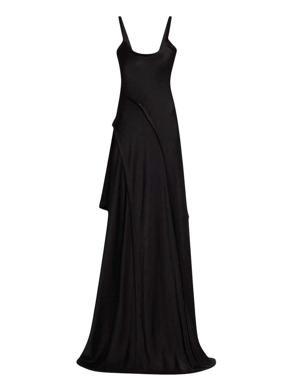 Sleeveless Crepe Back Satin Bias Slip Gown With Slit Sleeveless Crepe Back Satin Bias Slip Gown With Slit