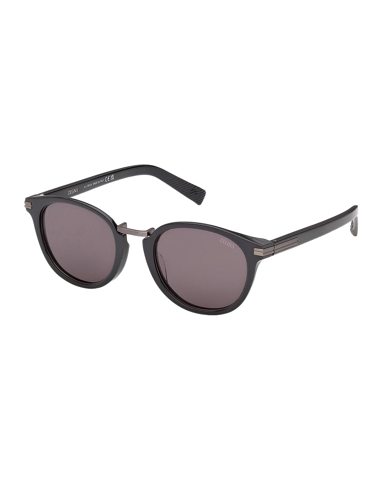 51mm Acetate & Titanium Round Sunglasses