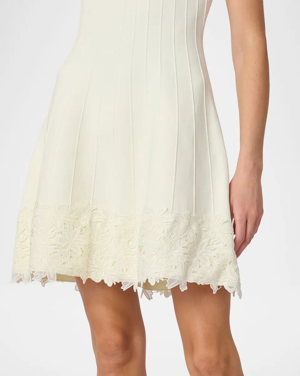Shoshanna Azalea Seamed Lace-Trim Mini Dress | Thumbnail 4 Shoshanna Azalea Seamed Lace-Trim Mini Dress | Thumbnail 4