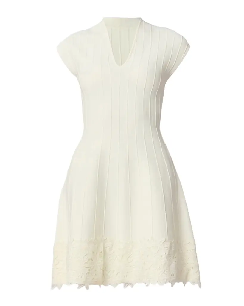 Shoshanna Azalea Seamed Lace-Trim Mini Dress | Image 1 Shoshanna Azalea Seamed Lace-Trim Mini Dress | Image 1