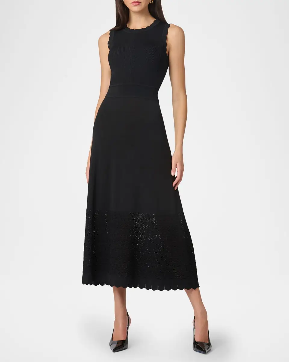 Shoshanna Brooke Sleeveless Scalloped Knit Midi Dress | Thumbnail 2 Shoshanna Brooke Sleeveless Scalloped Knit Midi Dress | Thumbnail 2