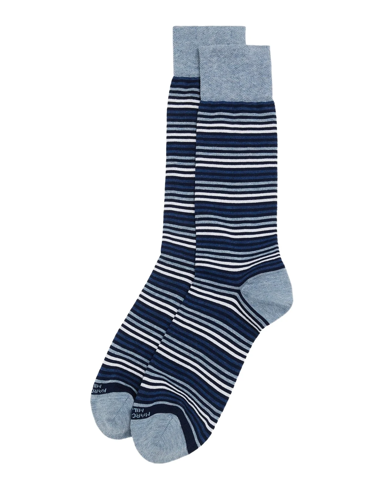 Marcoliani Men's Simple Stripe Crew Socks