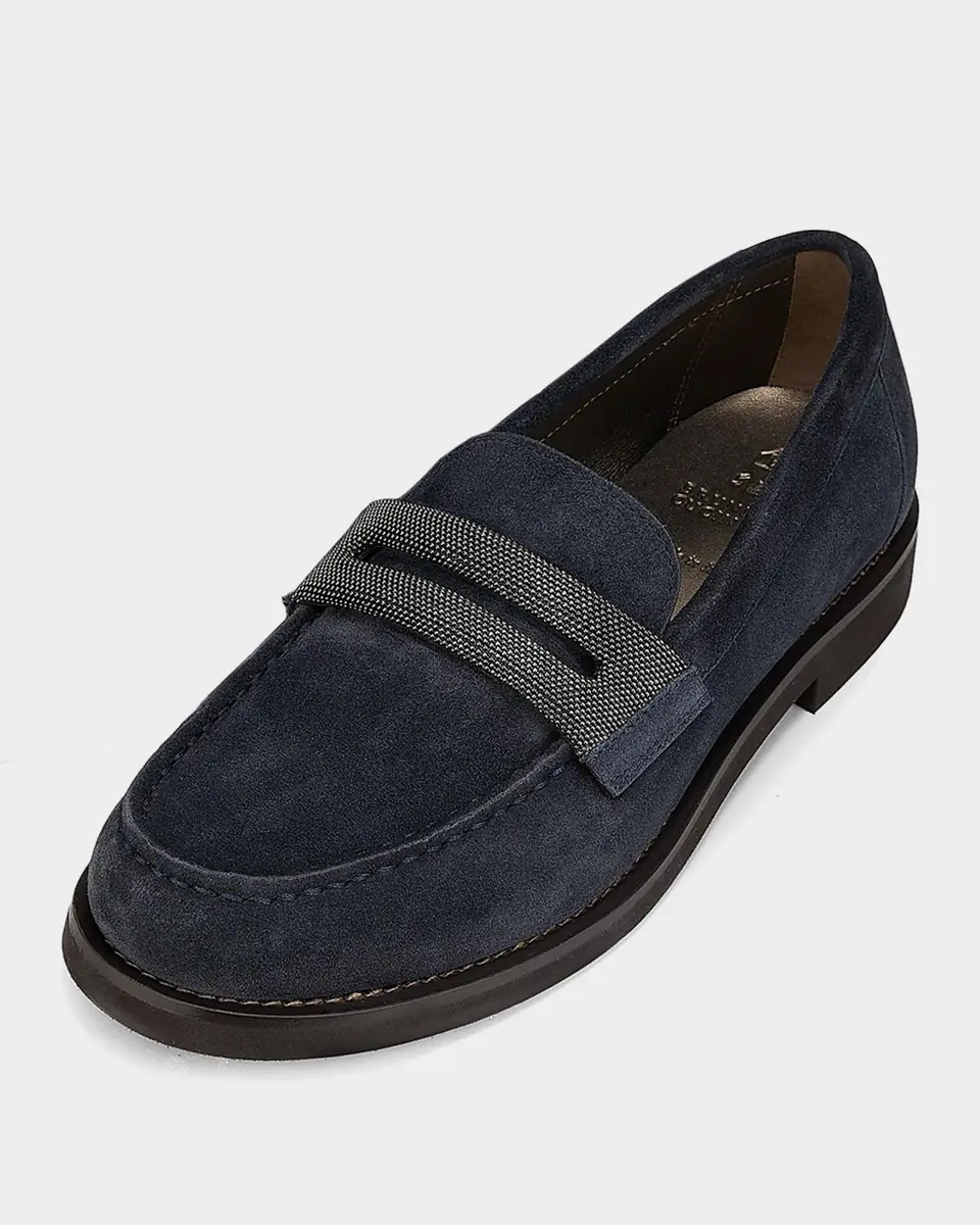 Brunello Cucinelli Monili Suede Penny Loafers | Thumbnail 5 Brunello Cucinelli Monili Suede Penny Loafers | Thumbnail 5