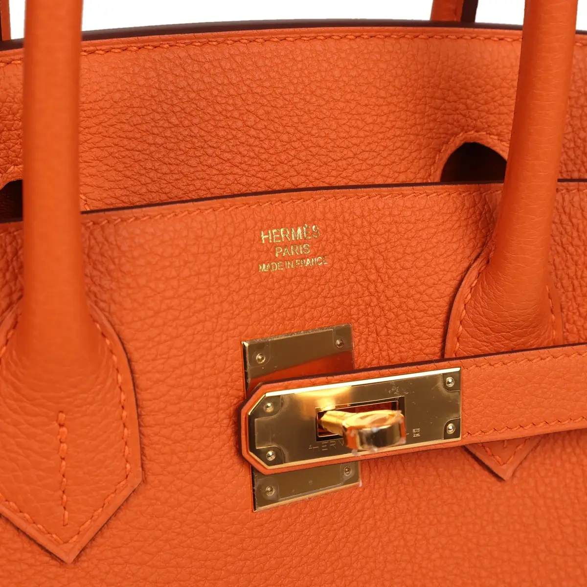 HERMÈS Hermes Birkin 30 Orange Togo Gold Hardware | Thumbnail 7 HERMÈS Hermes Birkin 30 Orange Togo Gold Hardware | Thumbnail 7