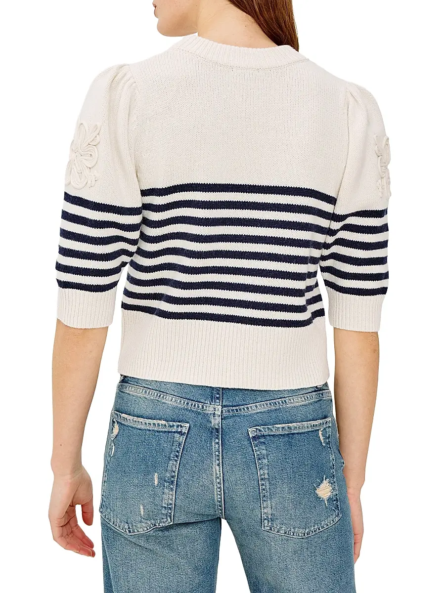 RAILS Women's Martha Appliquéd Striped Crewneck Sweater | Thumbnail 5