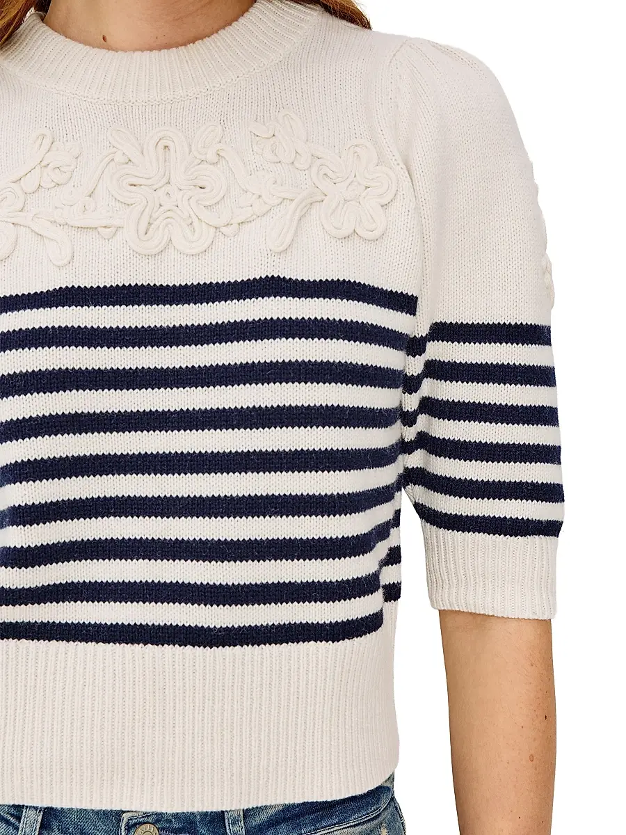 RAILS Women's Martha Appliquéd Striped Crewneck Sweater | Thumbnail 6