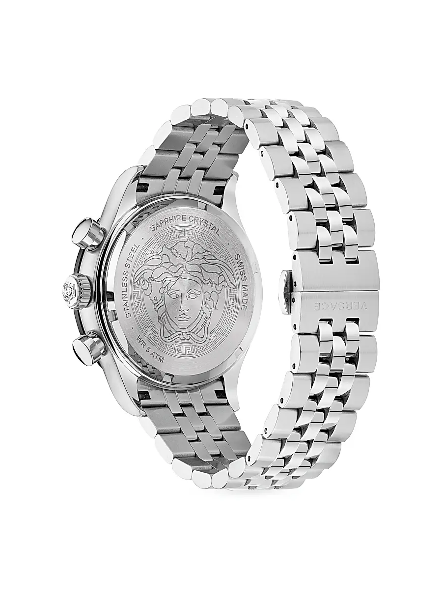 Versace Men's Hellenyium Chrono 44MM Bracelet Watch - Grey | Thumbnail 3 Versace Men's Hellenyium Chrono 44MM Bracelet Watch - Grey | Thumbnail 3
