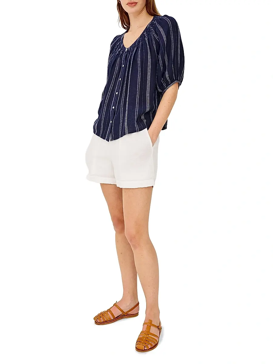 RAILS Women's Rix Striped Linen-Blend Scoopneck Blouse | Thumbnail 2 RAILS Women's Rix Striped Linen-Blend Scoopneck Blouse | Thumbnail 2