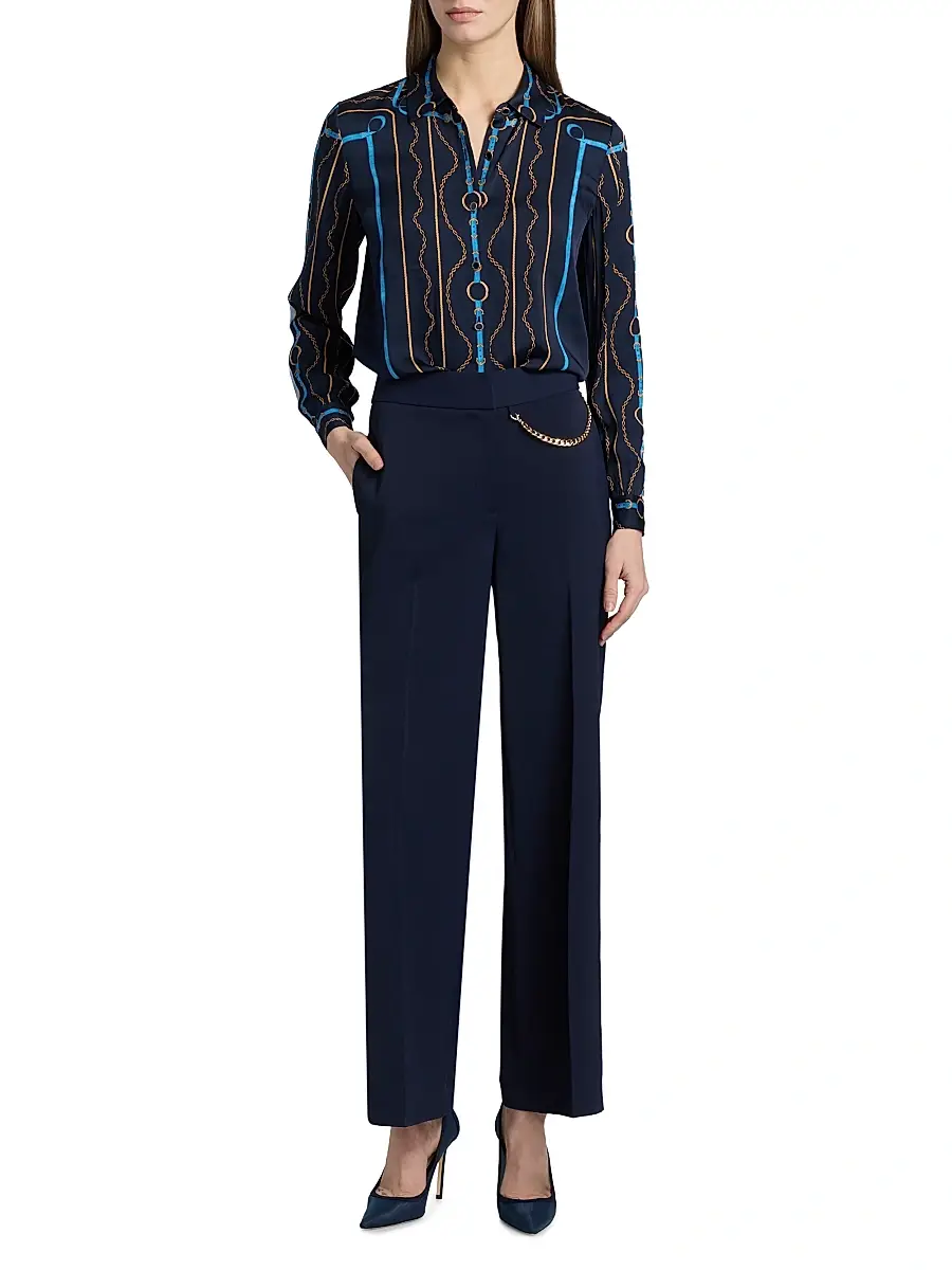 Elie Tahari Women's The Sarah Pleated-Front Straight-Leg Pants | Thumbnail 2 Elie Tahari Women's The Sarah Pleated-Front Straight-Leg Pants | Thumbnail 2