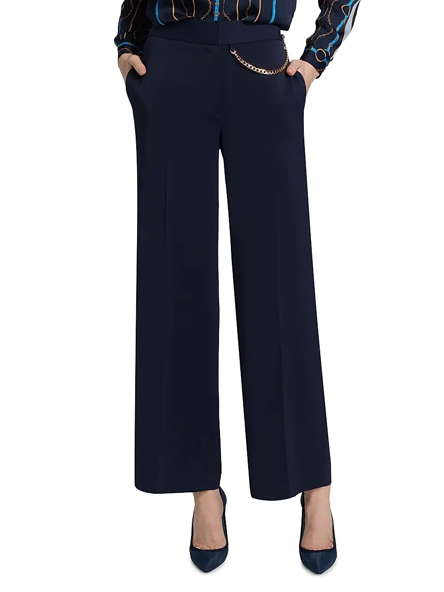 Elie Tahari Women's The Sarah Pleated-Front Straight-Leg Pants | Thumbnail 3 Elie Tahari Women's The Sarah Pleated-Front Straight-Leg Pants | Thumbnail 3