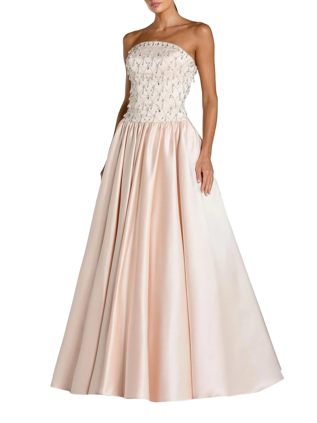 Women's Embellished Satin Strapless Ball Gown Women's Embellished Satin Strapless Ball Gown
