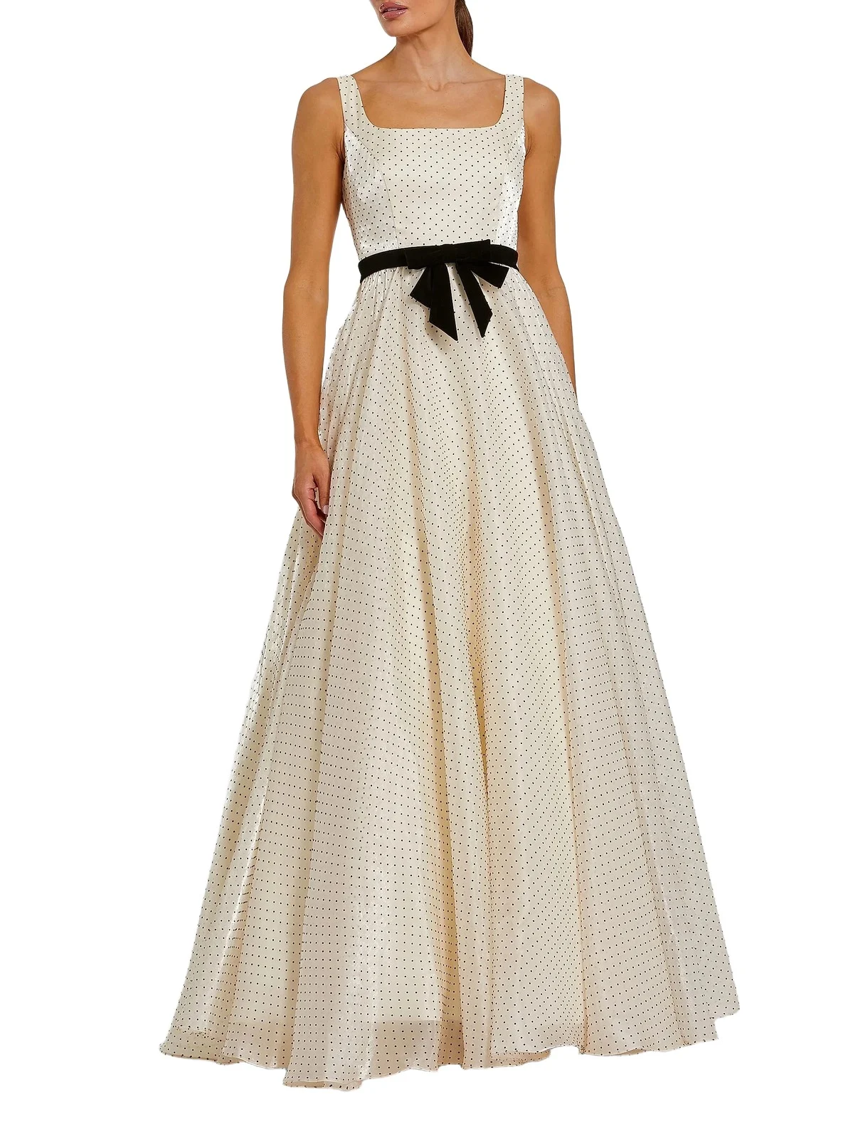 Women's Polka Dot Organza Fit & Flare Ball Gown Women's Polka Dot Organza Fit & Flare Ball Gown