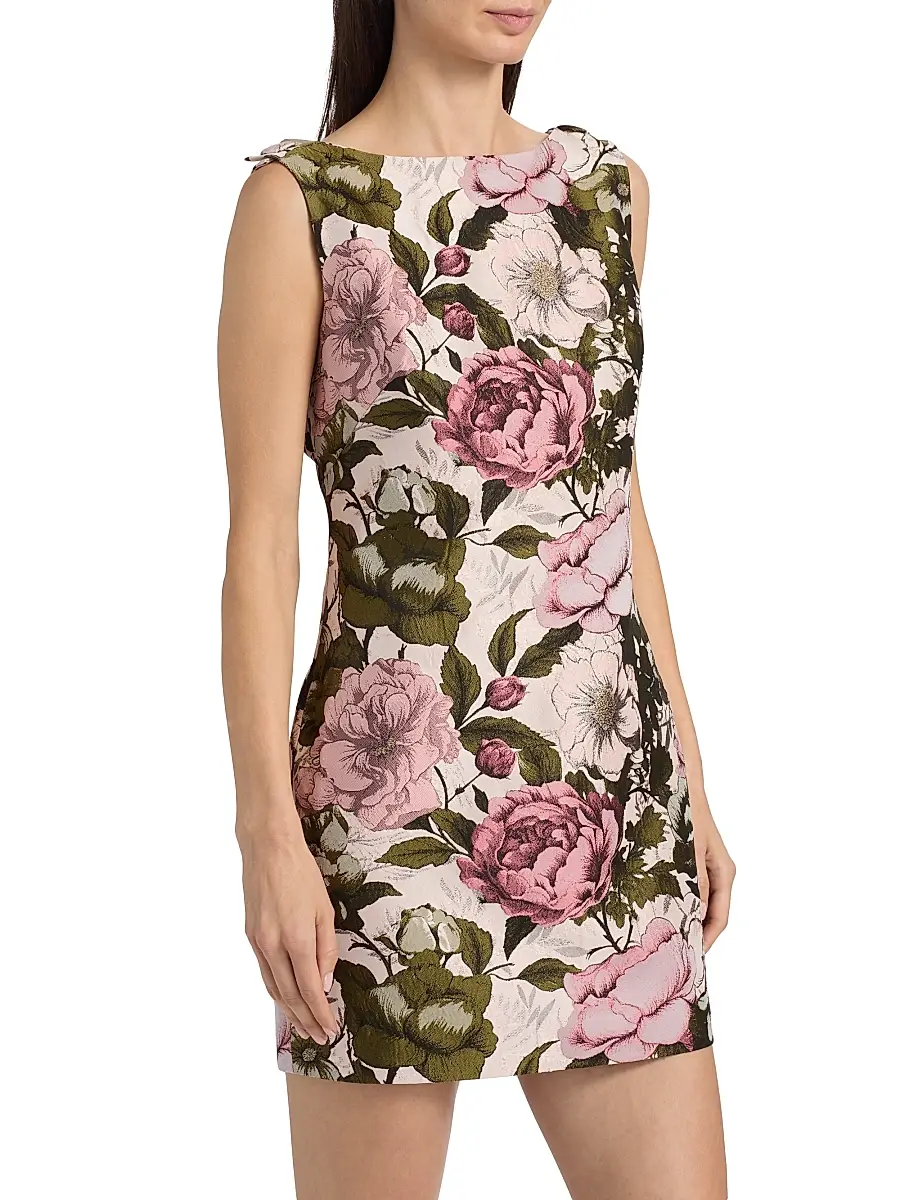 Milly Women's Lane Floral Jacquard Minidress | Thumbnail 4 Milly Women's Lane Floral Jacquard Minidress | Thumbnail 4