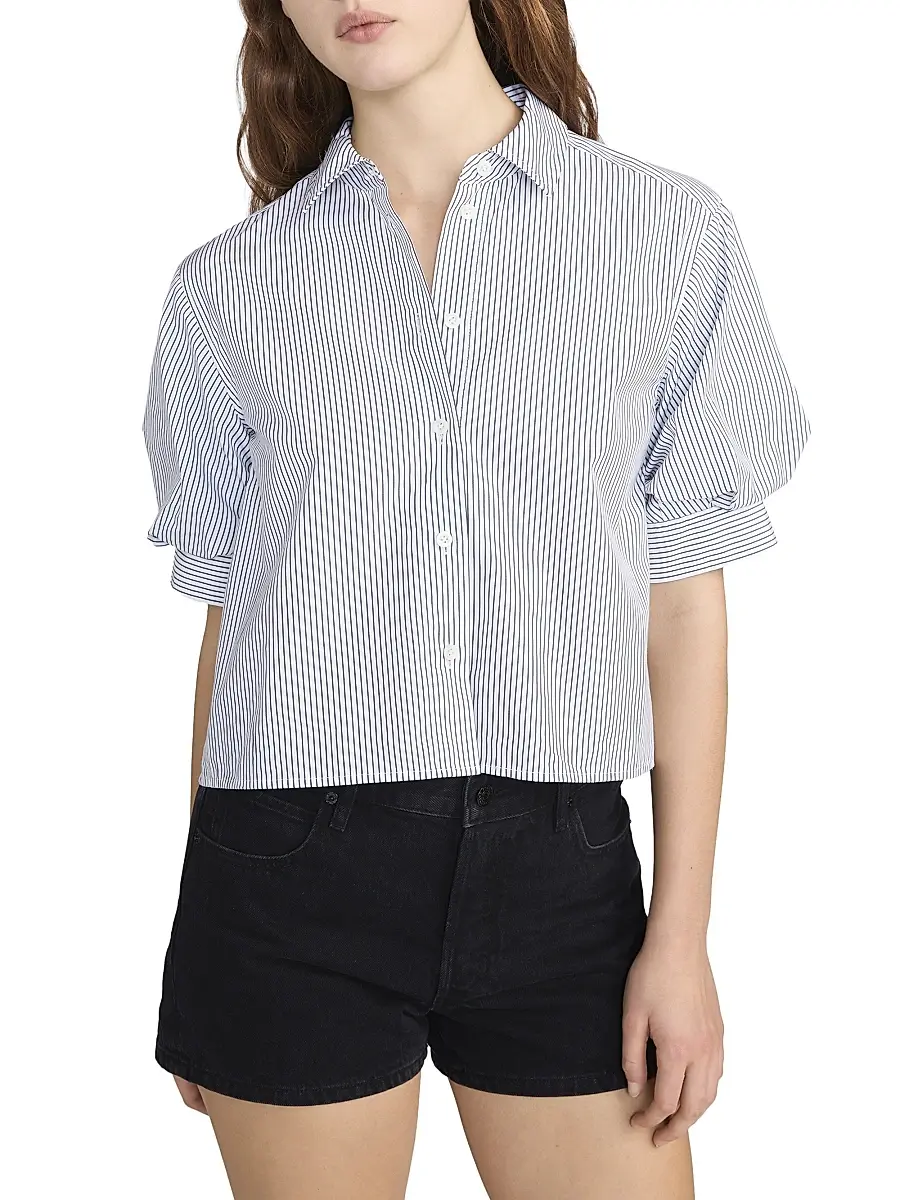 Frame Women's The Billow Striped Cotton Shirt | Thumbnail 4