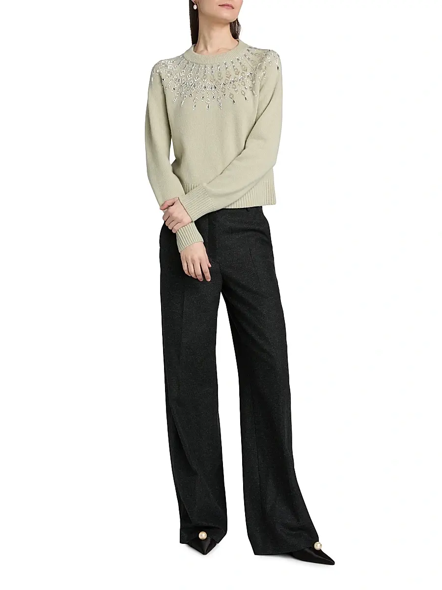 Altuzarra Women's Harold Embellished Fair Isle-Inspired Wool Sweater | Thumbnail 2 Altuzarra Women's Harold Embellished Fair Isle-Inspired Wool Sweater | Thumbnail 2
