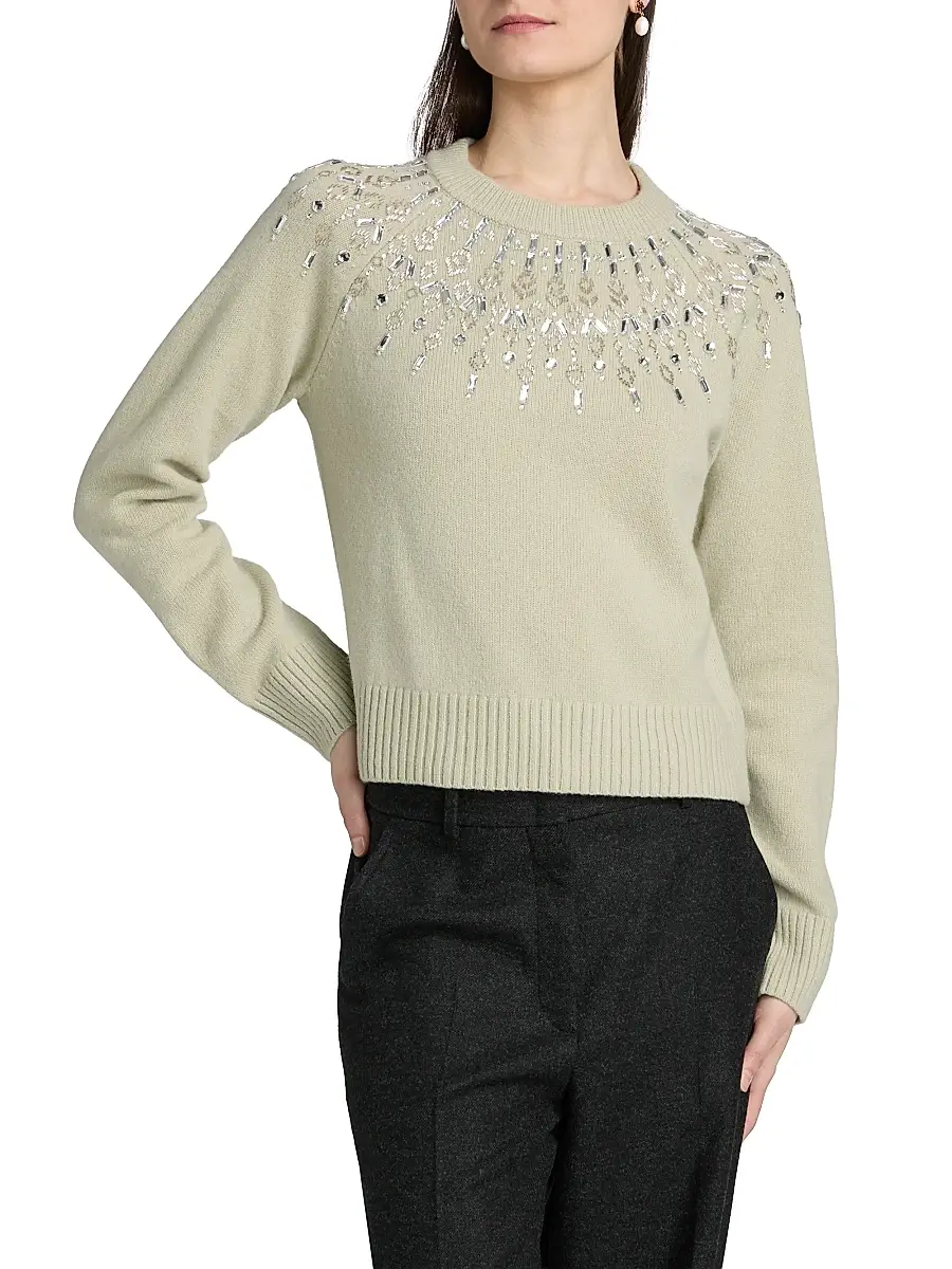 Altuzarra Women's Harold Embellished Fair Isle-Inspired Wool Sweater | Thumbnail 3 Altuzarra Women's Harold Embellished Fair Isle-Inspired Wool Sweater | Thumbnail 3