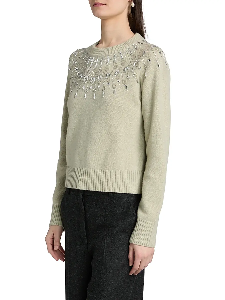 Altuzarra Women's Harold Embellished Fair Isle-Inspired Wool Sweater | Thumbnail 4 Altuzarra Women's Harold Embellished Fair Isle-Inspired Wool Sweater | Thumbnail 4
