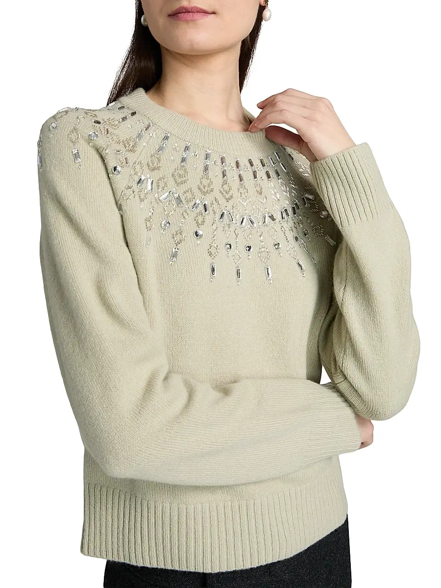 Altuzarra Women's Harold Embellished Fair Isle-Inspired Wool Sweater | Thumbnail 6 Altuzarra Women's Harold Embellished Fair Isle-Inspired Wool Sweater | Thumbnail 6