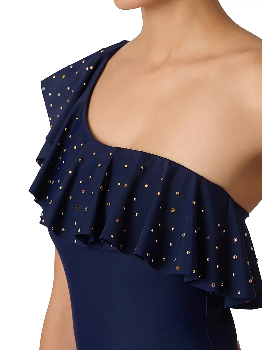 Shoshanna Women's Ruffle One-Shoulder One-Piece Swimsuit | Thumbnail 4 Shoshanna Women's Ruffle One-Shoulder One-Piece Swimsuit | Thumbnail 4