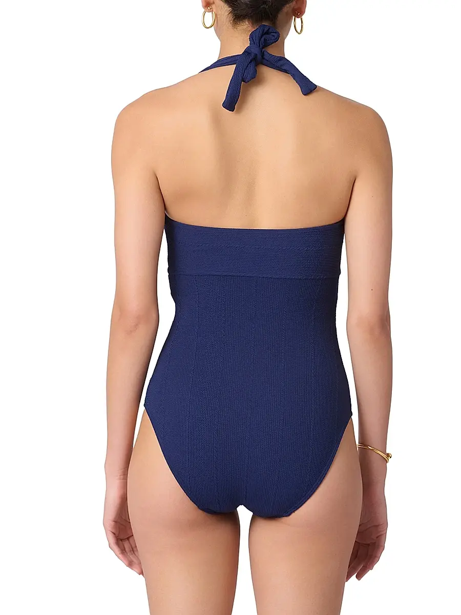 Shoshanna Women's Retro Halter One-Piece Swimsuit | Thumbnail 3 Shoshanna Women's Retro Halter One-Piece Swimsuit | Thumbnail 3
